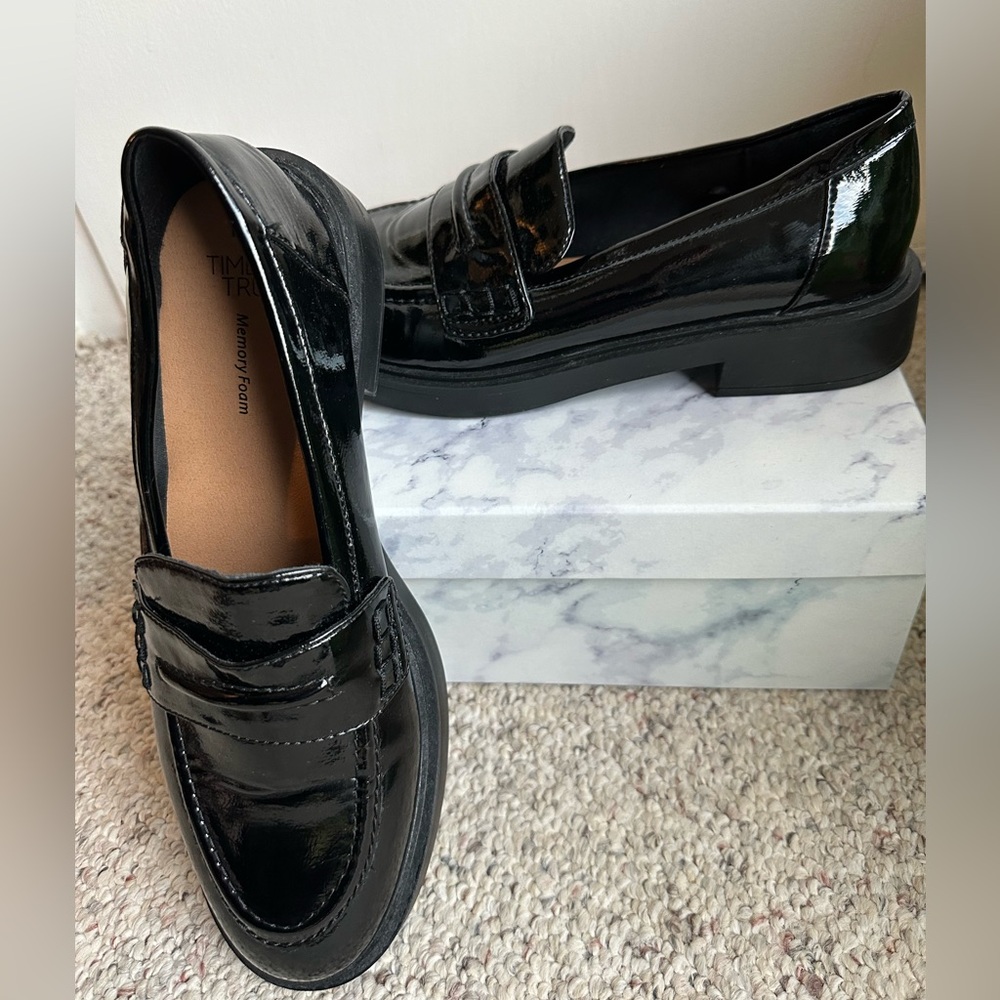 Patent leather loafers Time and Tru from Walmart. Size 10. Lightly worn.